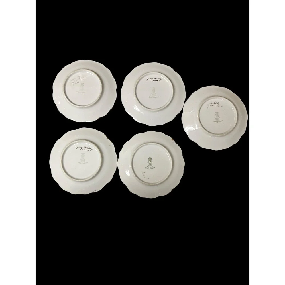 Schumann Arzberg Bavaria White Elegance Gold Monogram M Bread Plates Set of 5 - Picture 5 of 16